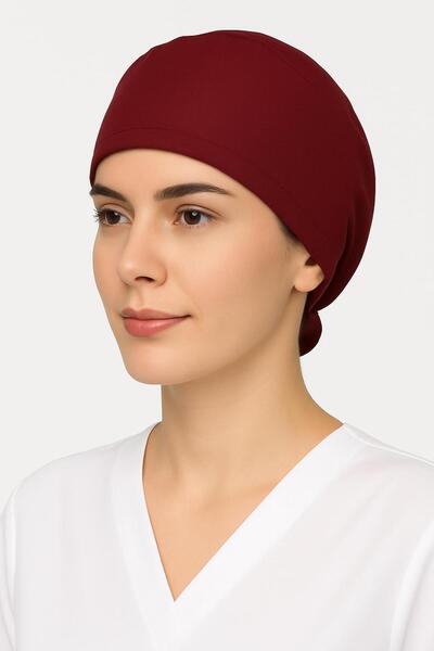 GTB BUTİK Bordo  Aşçı Bonesi Unisex Cerrahi Bone