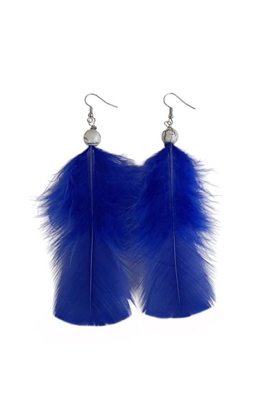 Boho Cercei boho unicat cu pene colorate