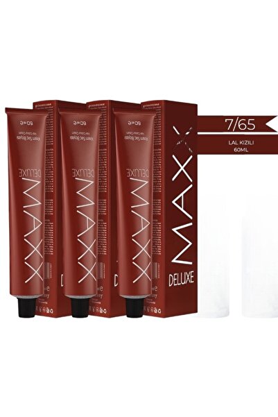 MAXX DELUXE 7.65 Lal Kızılı Krem Tüp Boya -60 ml 3 Adet