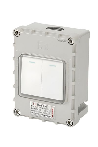 INNOVIX Industrial Double Switch, European Standard Model, Ip65, Rain & Fire Resistant, Beige