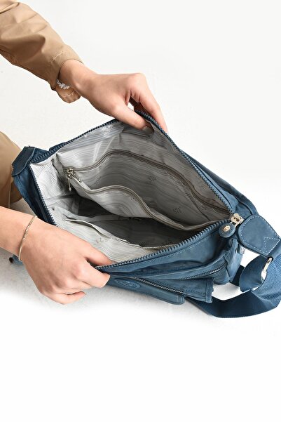 DUOMİNO Duomino Clinker Multi-Pocket Αδιάβροχη Μαύρη τσάντα ώμου / Τσάντα ώμου