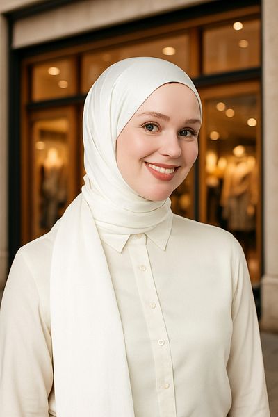 FRESCO SCARFS Hijab Janjan Evening Dress Satin Textured Voile Silk Shawl