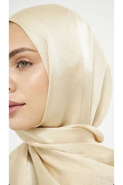 FRESCO SCARFS Hijab Janjan Evening Dress Satin Textured Voile Silk Shawl