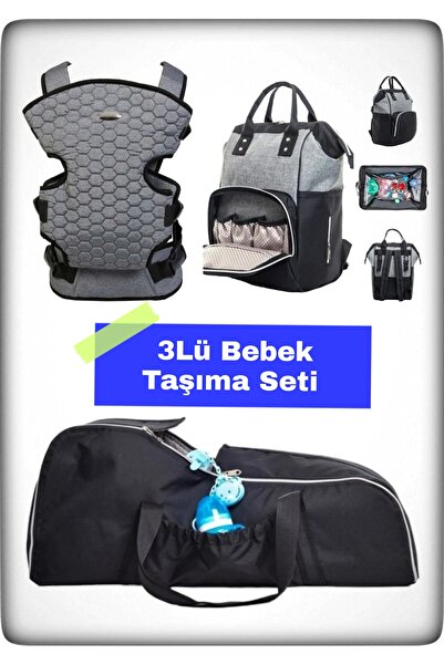 Avşar 3 Lü Bebek Taşıma Seti En İyi Anne Bebek Çantası Portbebe ve Kanguru Mo...