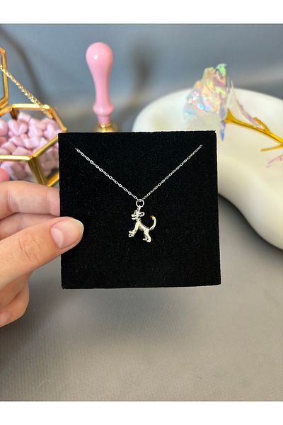AccSWEN Female Lion Figure Fan Couple Necklace Ss Stamped Steel