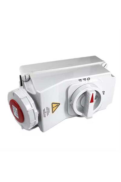 INNOVIX Priză industrială cu încuietoare, IP67 impermeabilă, 32A, 3P+N+T, echipament de mare putere, gri