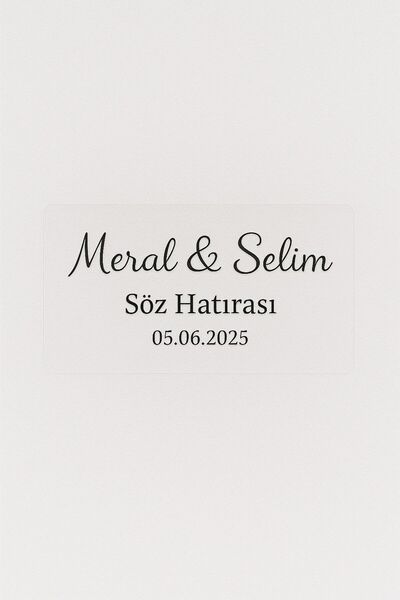 Sym Hediyelik 125 Adet Kişiye Özel Kına Nişan Söz Nikah Düğün Etiketi Şeffaf ...