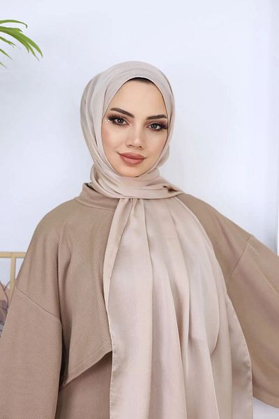FRESCO SCARFS Hijab Janjan Evening Dress Satin Textured Voile Silk Shawl