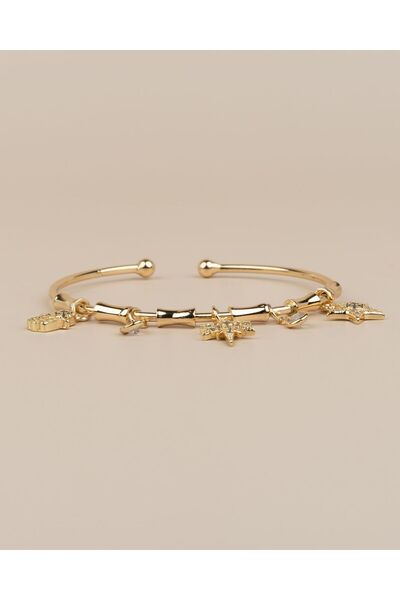 Portakal Esintisi Celestia Adjustable North Star Charm Cuff Bracelet
