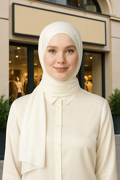 FRESCO SCARFS Hijab Janjan Evening Dress Satin Textured Voile Silk Shawl