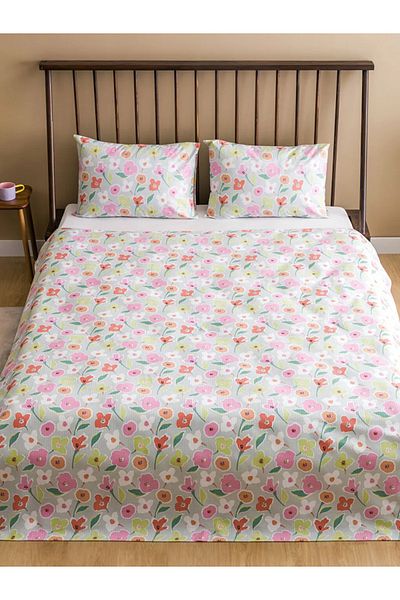 LC Waikiki Lcw Home Mixed Floral Printed Double Pique Set