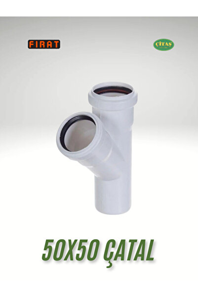 ÇİTAŞ FIRAT 50X50 TEK ÇATAL 3 MM KALINLIK PVC 45 DERECE LAVABO GİDER Y