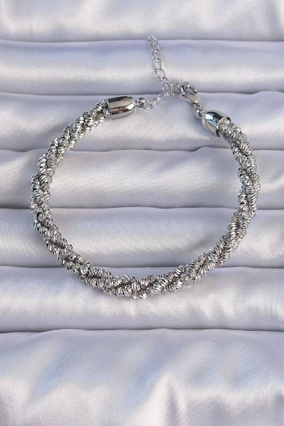 Avantaj Kapıda ®   Brass Silver Color Spiral Model Bracelet