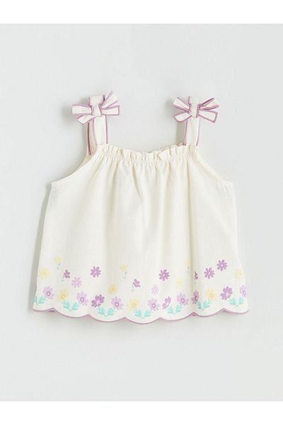 LC Waikiki Lcw Kids Square Neck Floral Girl's Blouse and Shorts 2-Piece
