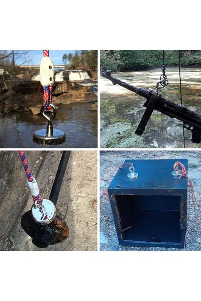 BOEM Magnet puternic de pescuit din neodim D60 mm 100 KG, cârlig inelar pentru ridicare și găsirea obiectelor metalice, pescuit din fier
