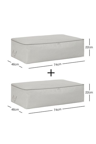Ocean Home Textile 2 Pieces Mega Size Gray Herringbone under Base Pillow Quilt Sweater Bag 74X46X22