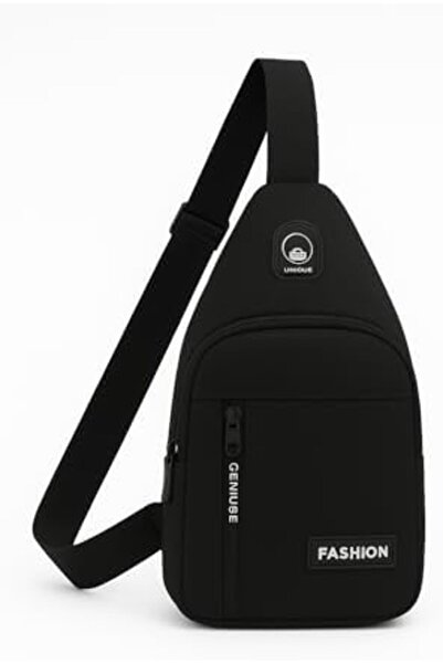 Generic Black Chest Bag for Men - Waterproof Single Shoulder Travel and Pilgrimage Bag