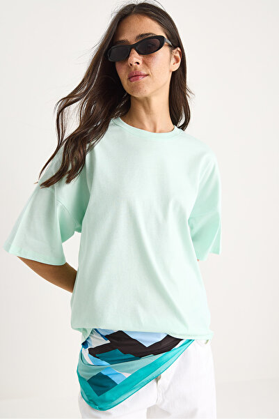 Bianco Lucci Γυναικείο 100% οργανικό βαμβάκι Oversize Basic T-Shirt 60602065