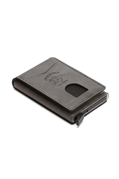 Newish Polo Mechanised Rfid Enabled Stand up Wallet Credit Card Holder - Synthetic Leather