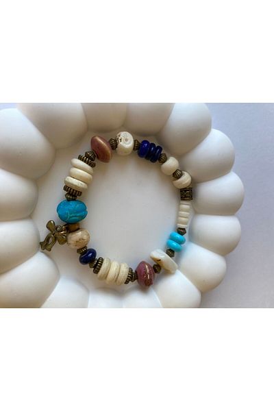 marsel aksesuar Handmade Ethnic Bohemian Carved Bone Stone Bracelet