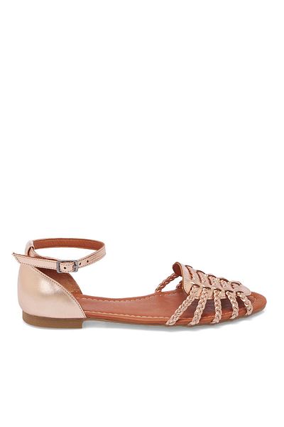 CUCA Genuine Leather Hair Braid Daily Women's Sandals