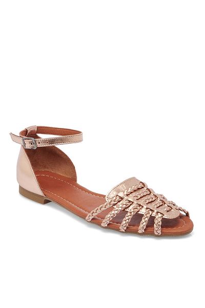 CUCA Genuine Leather Hair Braid Daily Women's Sandals