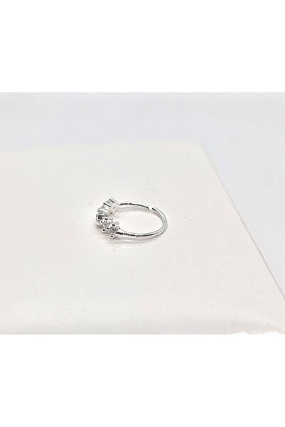 Set 925 Ayar Gümüş Sıralı Beş Zirkon Taşlı Halka Hızma ( Çap: 9 mm )