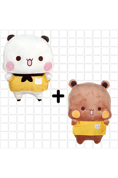 Disney 36-40cm RosyBrown New Bubu And Dudu Panda Plush Cute Cartoon Panda Bear Doll Kawaii Stuffed Soft Pil