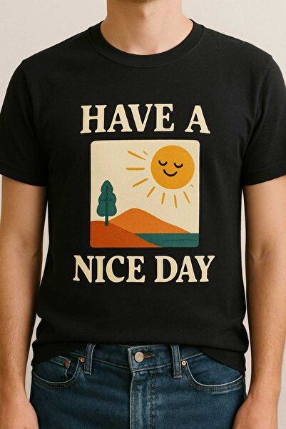 MAGORS تي شيرت أسود مطبوع عليه GraffTee Nice Day