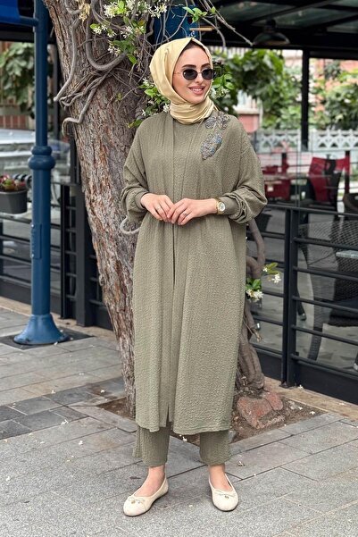 Nurcan Çetin Pantolonlu Takım 25602 Haki