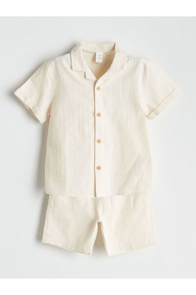 LC Waikiki Linen Blended Boys' Shirt and Shorts