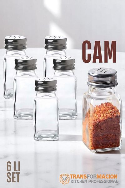 Transformacion Glass Salt Shaker Pepper Shaker Black Pepper Shaker Set of 6