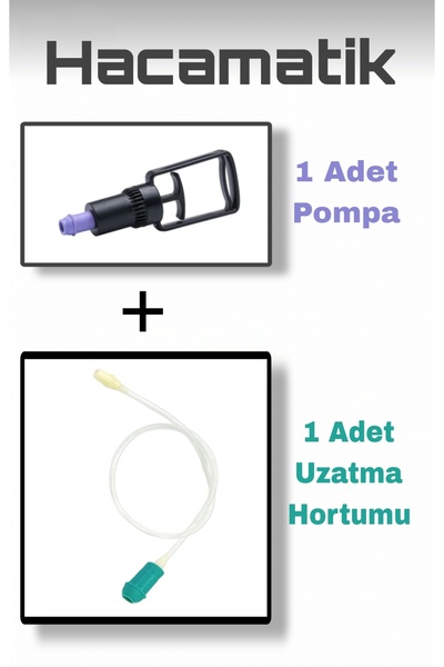 Hacamatik Hacamat Pompası + Uzatma Hartumu - Abrizon Hortumu, Vakum Pompası
