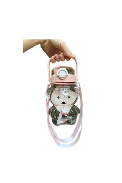 Tatlı Sebep Smile Transparent Teddy Bear Model Student Water Bottle Student Water Bottle Water Bottle 1000ml Bpa Free
