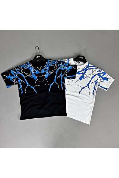 eg38 Tmb Blue Lightning Oversize T-Shirt White