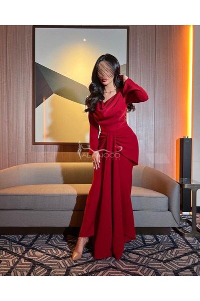 ALANOOD FASHION Soft dress with an elegant design in black and red
