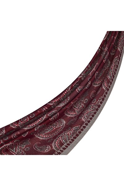 ipekevi Șal din tensel cu model mesopotamian 02888 Prune