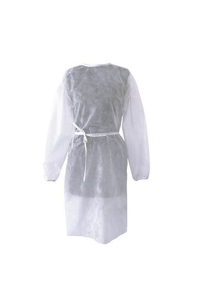 LYOBEST Disposable visitor gown, white, 20 gsm, set of 10 pieces