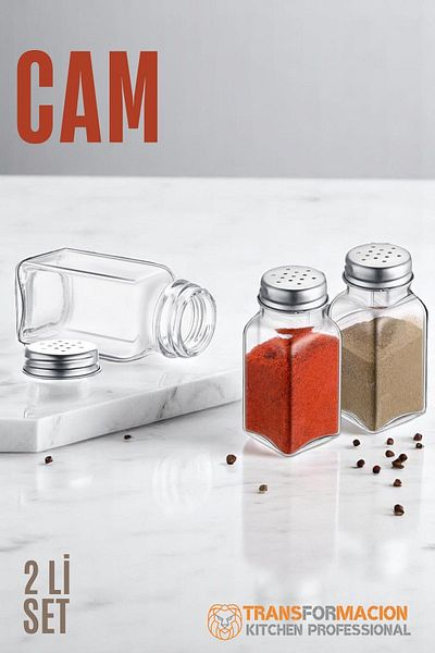 Transformacion Glass Salt Shaker Pepper Shaker Black Pepper Shaker Set of 2 721768