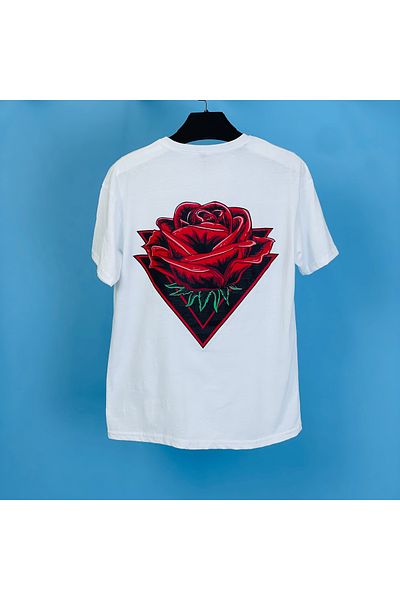 eg38 Tmb Triangle Rose Oversize T-Shirt White