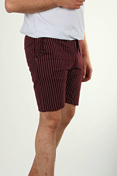 eg38 Striped Jogger Shorts Claret Red