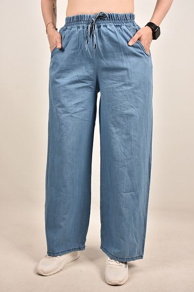 moda caddesi Women's Wide Leg Jeans with Elastic Waist