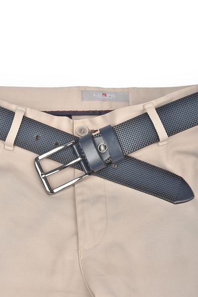DeepSEA Curea din piele artificială cu model cu puncte de 4 cm pentru bărbați 2402610