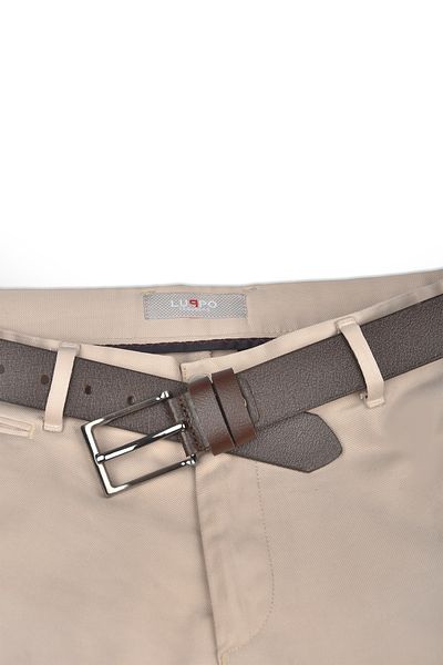 Rizz up Men's Brown 100% Genuine Leather Sports Jeans Belt 4.5cm Suitable for Jeans and Canvas Pants Belt 2502634