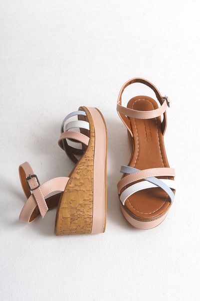 Shoesers Women's Special Design Asymmetrical Strap Casual Wedge Heeled Shoes, Elegant Sandals