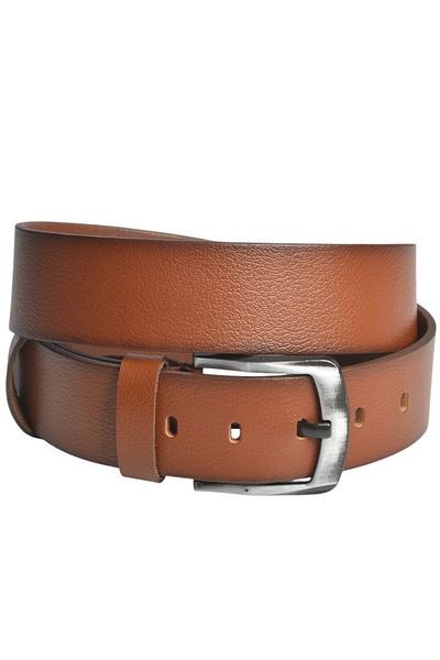 Rizz up Men's Tan 100% Genuine Leather Sports Jeans Belt 4.5 cm Suitable for Jeans and Canvas Pants Belt 2502634