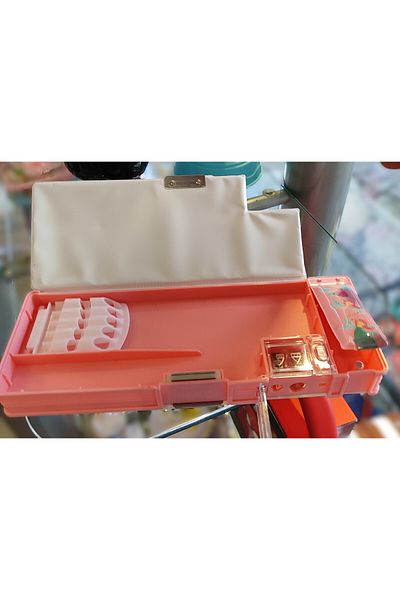ada çanta kırtasiye Girl's 3 Compartment Pencil Case with Sharpener Lid
