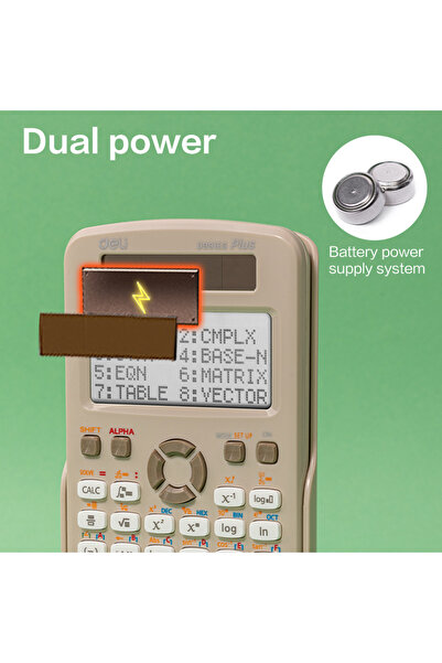 Deli آلة حاسبة علمية Deli ED991ES، 417F-10+2 رقم، خضراء - للاستخدام في الفصول الدراسية والامتحانات