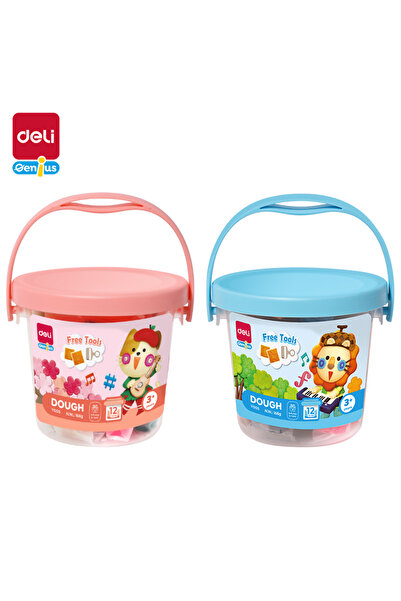 Deli EY005 عجينة، علبة واحدة، عبوة بألوان عشوائية، 12 لونًا، 168 جم مع قالبين...