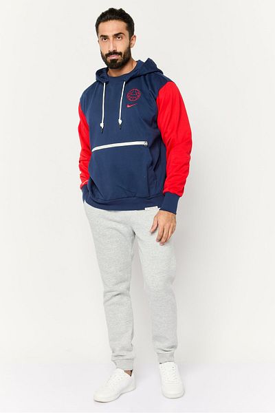 Nike Nike x Paris Saint-Germain Men Loose Fit Long Sleeves Outdoor Hoodie, Navy